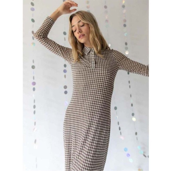 Find Me Now Elena Houndstooth Dress Sz S - Picture 2 of 9